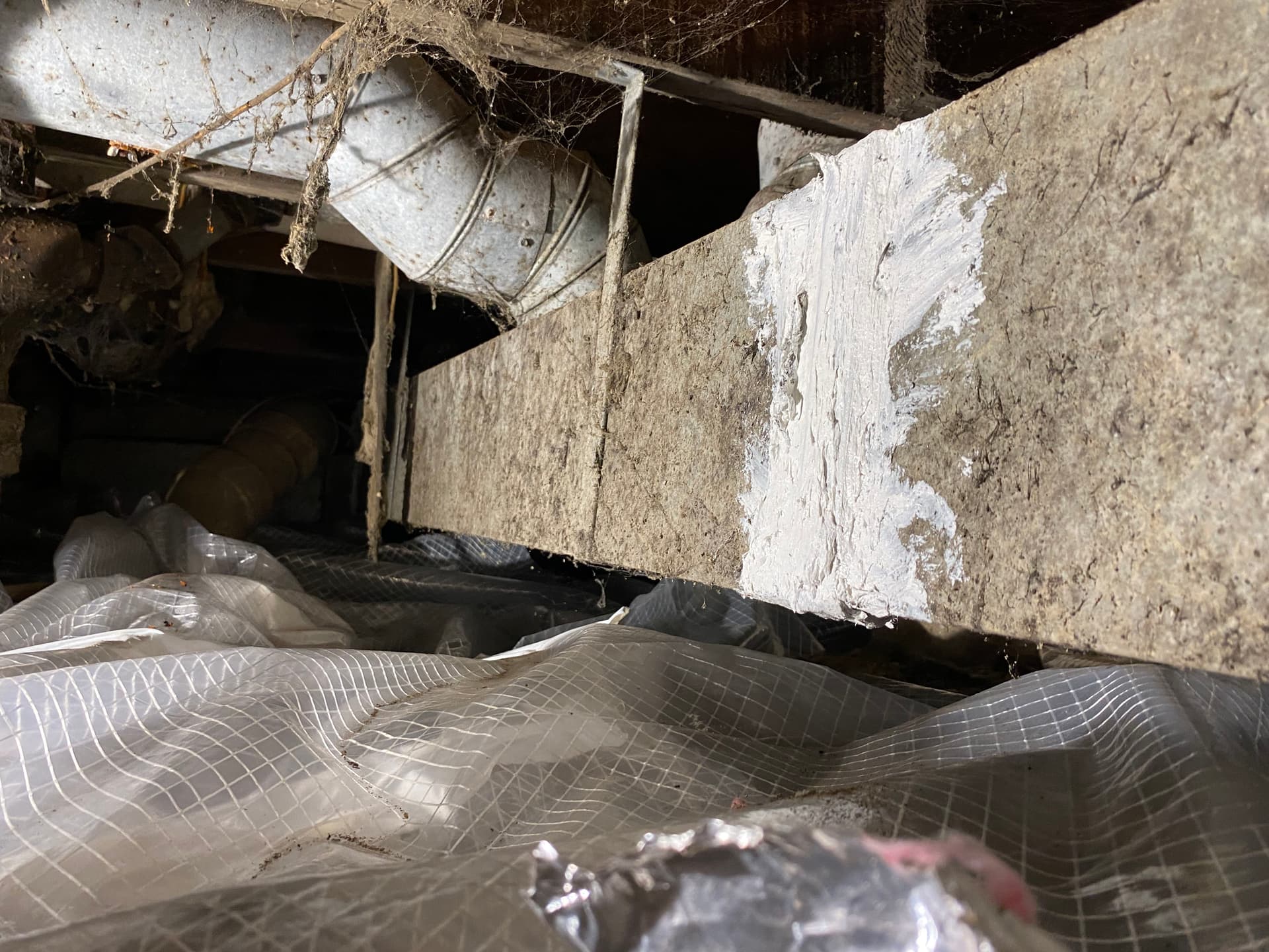Gallery photos for Rotted Kitchen Drain and Damaged Ductwork Fixed Right in the Crawlspace: Image #3