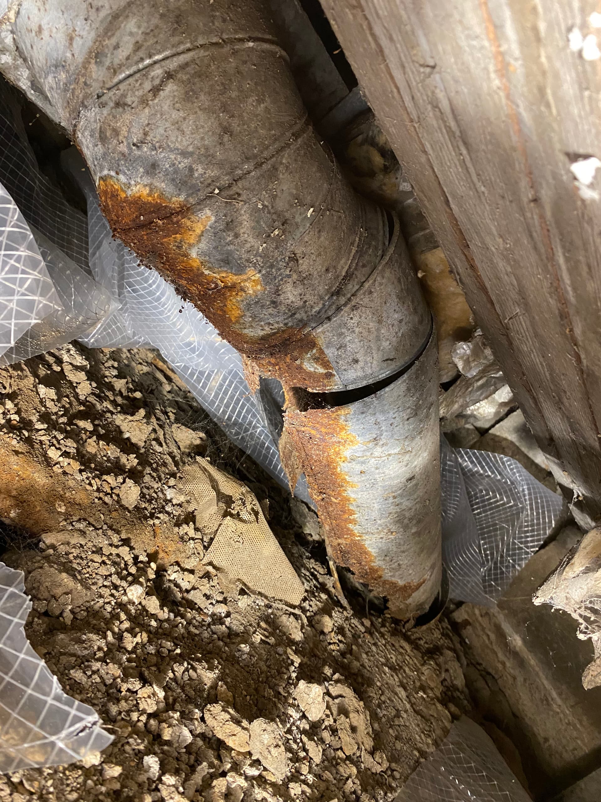 Gallery photos for Crawl Space Duct Repair on Badly Rusted HVAC Lines: Image #1